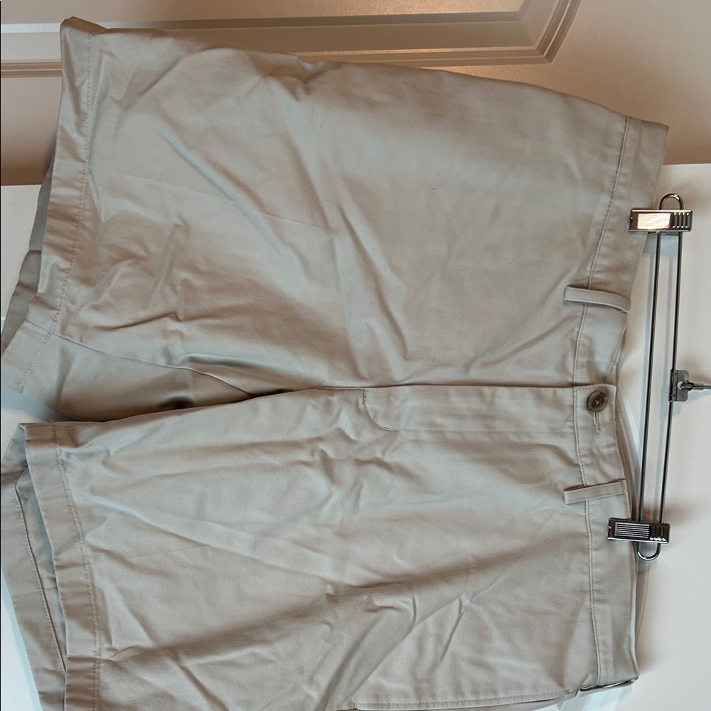 Lands' End Men's Beige Flat Front Shorts